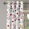 thumbnail image 3 of Ambesonne Christmas Grommet Curtain, Winter Branches New Year, 50"x108", Pale Maroon Grey Teal, 3 of 5