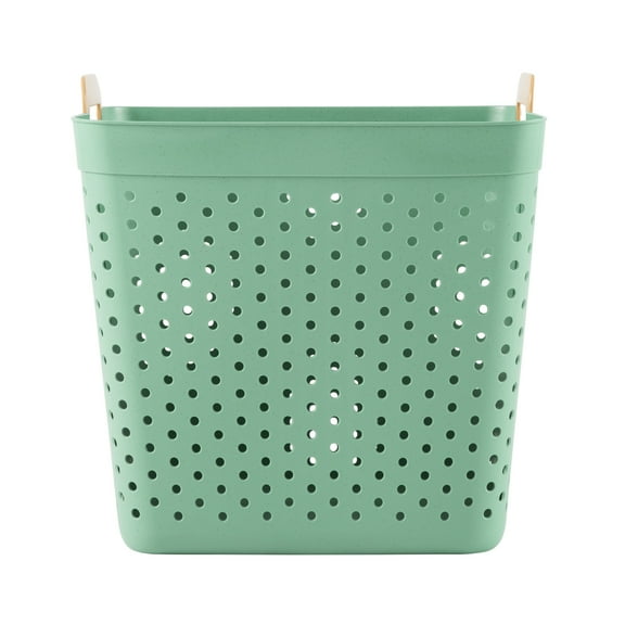 Mainstays 2 Bushel Laundry Basket, Flex Rectangle Deco, Sage Green, Adult