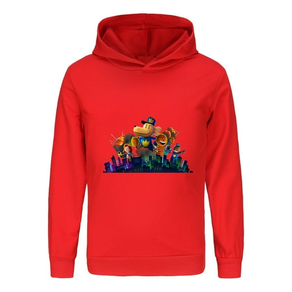 Dog Man City Scene at Night Kids Hoodie – Urban Comic Group Sweatshirt for Boys & Girls