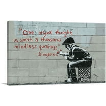 ARTCANVAS One Original Thought Worth a Thousand Quotings Canvas Art Print by Banksy - Size: 26" x 18" (0.75" Deep)
