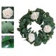 thumbnail image 4 of Corona de plantas artificiales con rosas para puerta de entrada | Decoración de pared para interiores y exteriores de 42 cm, ideal para todo el año | Arreglo floral rosa, blanco y rojo para el hogar, 4 of 6