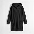 thumbnail image 2 of BXJX Girls Sweatshirt Dress, Pullover Long Sleeve Spring Fall Hooded Sweatshirt with Pockets Black Size 7-8 T, 2 of 6