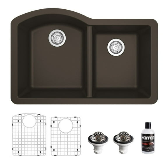 Karran Usa Qu-610-Pk1 Quartz Qu 32" Undermount Double Basin Quartz Composite Kitchen Sink
