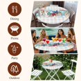 thumbnail image 7 of Summer Starfish Round Tablecloth, Fitted Table Cover with Elastic for 55"-60" Round Tables, Blue Coral Beach Couch Coastal Grey Plaid Table Cloth Outdoor Indoor Dinning Party Waterproof Tablecloths, 7 of 7