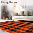thumbnail image 2 of ODIKA 2'x3' Machine Washable Non-Slip Area Rug, Thanksgiving Tartan Style with Festive Crossed Lines High Traffic Rug with Pad, Orange, 511413, 2 of 8