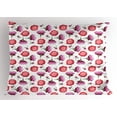 thumbnail image 1 of Floral Pillow Sham Watercolor Illustration of Pink and Violet Peony Repeating Pattern, Decorative Standard Queen Size Printed Pillowcase, 30 X 20 Inches, Fuchsia Green and Dark Coral, by Ambesonne, 1 of 2