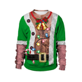 thumbnail image 3 of Suéter feo de Navidad falso, unisex, para hombres y mujeres, para vacaciones, Papá Noel, gato, elfo, suéter divertido de Navidad con pelo falso, blusas de otoño e invierno, 3 of 5