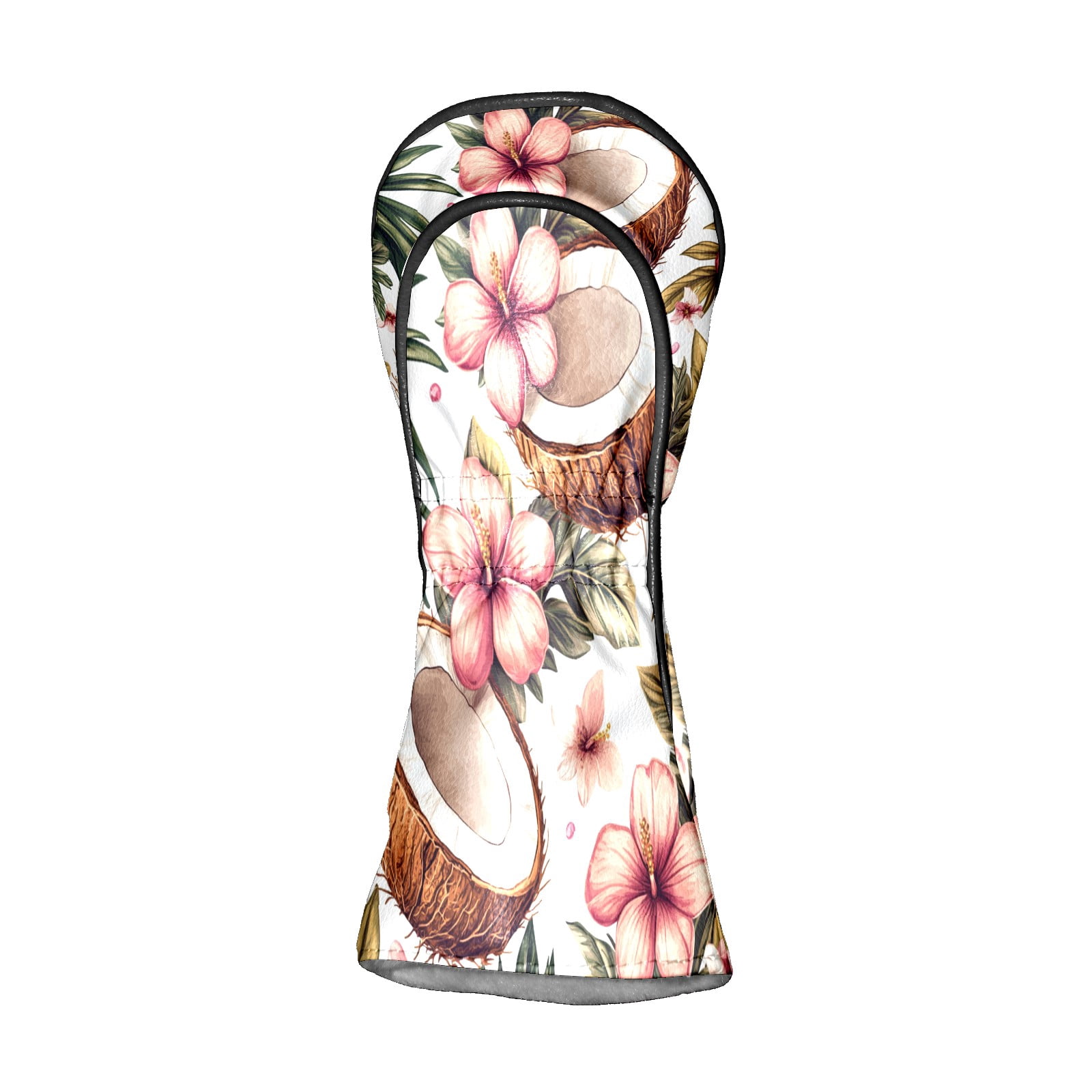 Golf Club Covers PU Leather Waterproof Head Covers for Fairway Woods Hybrids Coconut Flowers
