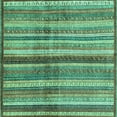 thumbnail image 1 of Ahgly Company Indoor Square Abstract Turquoise Blue Modern Area Rugs, 6' Square, 1 of 4