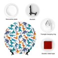 thumbnail image 4 of Honeii Block Dinosaur Print Elegant Bone China Decorative Plate, Porcelain Plate,Art Crafts,Ceramic Ornaments for Home Office Wall Decor-6in, 4 of 6