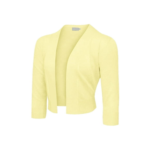 G-Style USA Women's 3/4 Sleeve Open Front Cropped Cardigan Sweater (S-XL)