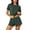 *Army Green^, variant on Women's 2 Piece Pajama Set ,Short Sleeve Crew Neck Top and Elastic Waist Shorts ,Soft Summer Sleep Loungewear Outfit Army Green^,S