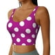 thumbnail image 2 of Balery Purlpe And White Polka Dot Sujetadores deportivos con espalda cruzada para mujer, acolchados, sin costuras, de alto impacto, ideales para yoga, gimnasio, entrenamiento y fitness.-Medium, 2 of 8