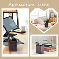 thumbnail image 4 of Square PU Leather Pen Holder for Desk Multifunctional Pencil Cup Control Stand Decor Container Desktop Organizer Stationery Storage Case for Office Brush Scissor(Dark Brown), 4 of 8