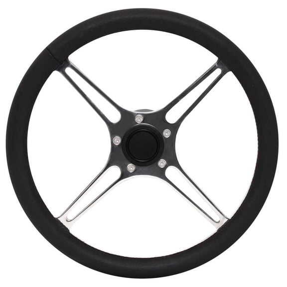 Grant Boat Steering Wheel | 14 3/4 Inch Black Faux Leather