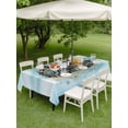 thumbnail image 4 of Outdoor Tablecloth with Umbrella Hole for Patio/Picnic/Party/Camping, Ocean Conch Waterproof Table Cloth Rectangle Table Cover Washable, Vintage Coastal Marine Starfish Coral Ombre Blue (54"x 80"), 4 of 8