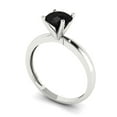 thumbnail image 2 of Solitaire Engagement Ring for Women - 1ct Natural Onyx in 14K White Gold Promise Ring, 2 of 5
