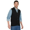 thumbnail image 2 of Turtle Bay New York Men's Soft Button Front Flat Knit Sweater Vest with front patch pockets, 2 of 5