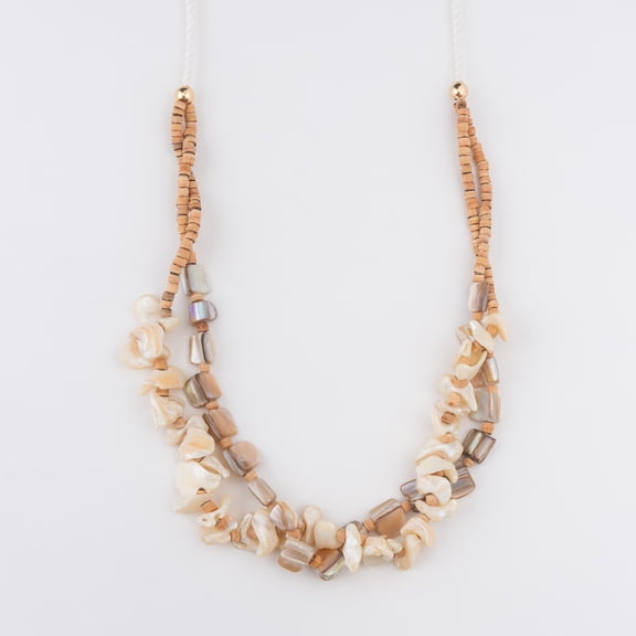 Elsie & Zoey Rivka Multi-Strand Birch Shell 19" Beaded Necklace for Women