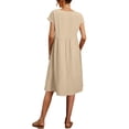 thumbnail image 2 of Vestido midi Zhyaj con cuello redondo y manga corta casual para mujer, 2 of 5