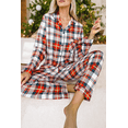 thumbnail image 5 of Women's Red Christmas Plaid Print 2-Piece Long Sleeve Pajamas Set | [ZhiHiMeRi] | (US 20-22)2XL, 5 of 5