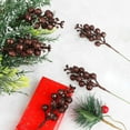 thumbnail image 4 of Christmas Glitter Berries Stems Clearance, 1 Pc Artificial Pink Christmas Picks for Christmas Tree Ornaments, DIY Xmas Wreath, Crafts, Holiday and Home Decor , 8.66 Inch, Brown, 4 of 9