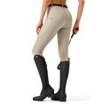 thumbnail image 3 of Women's Horse Riding Pants with Zipper Pockets Knee-Patch Schooling Tights Equestrian Breeches for Women khaki XL, 3 of 9