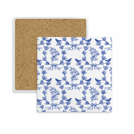 

Blue White Symbol Square Coaster Cup Mat Mug Subplate Holder Insulation Stone