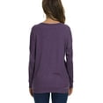 thumbnail image 5 of JuneFish Women Long Sleeve Shirts Casual Tops Dressy Blouses Loose Tunic with Pockets, 5 of 5