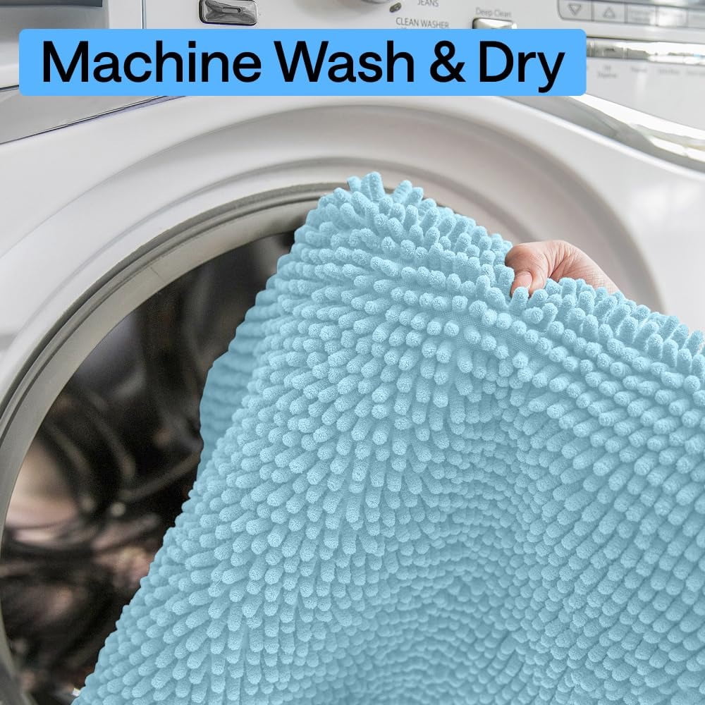 Bath Rug Mat, Thick Soft Absorbent Chenille, Quick Dry Microfiber Mats, Rubber Backing Washable Shower Floor Rugs, US Designed Bathroom Halloween Home Decor Accessories