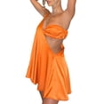 thumbnail image 6 of Liacowi Women Summer Mini Dress Solid Color One Shoulder Wrap Hollow-Out Dress Casual Dress, 6 of 9