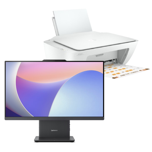 Combo Computadora AIO Lenovo Ideacentre AIO 24IRH9 Intel CI3-1315U 8GB 512GB SSD FHD W11H F0HN0008LD Gris + Impresora HP