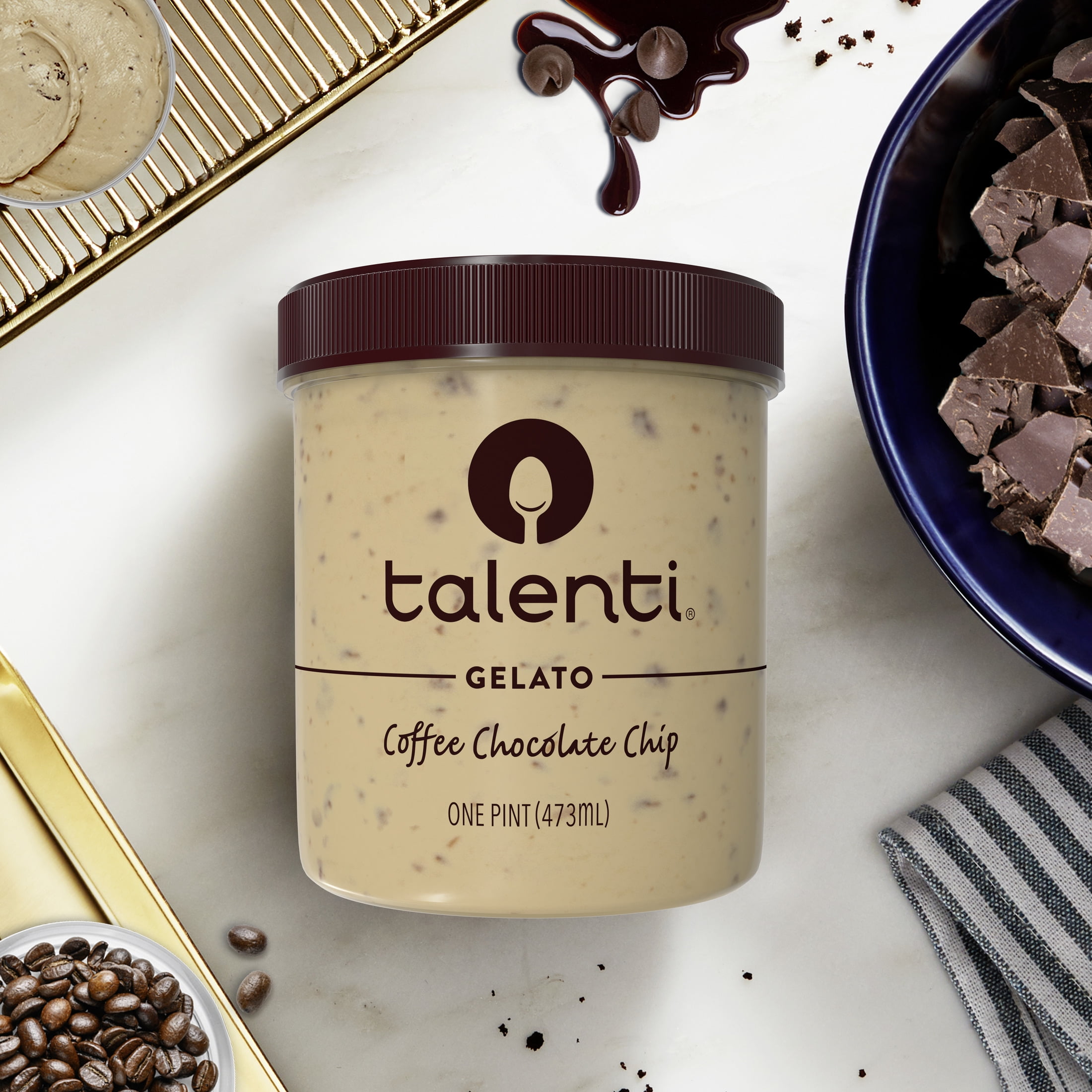 Talenti Gelato Gluten-Free Coffee Chocolate Chip Frozen Desserts, 1 Pint