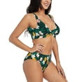 thumbnail image 2 of Kdxio Tropical Fruit Print Women's 2 Piece High Waisted Wrap Spaghetti Strap Summer Swimsuit Bikini Set-Small, 2 of 7