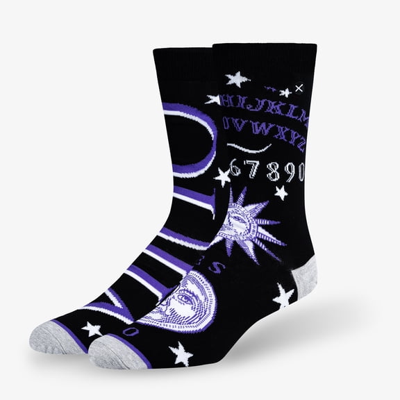 ODD SOX – Ouija Split – Novelty Crew Socks – Size Large – Men's 8–12 / Women's 9.5–13.5 – Gift Socks