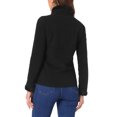 thumbnail image 3 of INSPIRE CHIC Full Zip Fleece Jacket for Women's Long Sleeve High Neck Winter Warm Coat M Black, 3 of 6