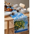 thumbnail image 6 of Coastal Lemon Table Runner Cotton Linen 36 Inch Holiday Dresser Scarves, Summer Ocean Sea Yellow Fruits Leaf Tree Tablerunner for Kitchen Coffee Dining Bedroom Dinner Scarf Décor 13''x36'', 6 of 9
