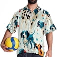 thumbnail image 4 of Spotted Dog Men's Casual Short Sleeve Printed Button Down Spread Collar Tops Summer Beach Shirts Unisex, 4 of 6