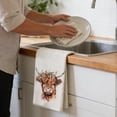 thumbnail image 4 of Kitchen Towels Cute Farmhouse Highland Cow Decor, Highland Cow Hand Towel for Bathroom, Gifts for Women Mom Grandma Friend B, 4 of 6