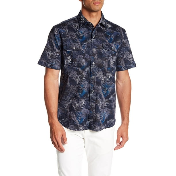 Tommy Bahama - Tommy Bahama NEW Blue Mens Size XL Dual Pocket Button ...