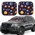 thumbnail image 1 of Vsdgher Space Planet Print Car Windshield Sun Shade, Reflective Sunshade Window Sunshade Sun Visor Protector Fit for Cars,Trucks,SUVs-Small, 1 of 6