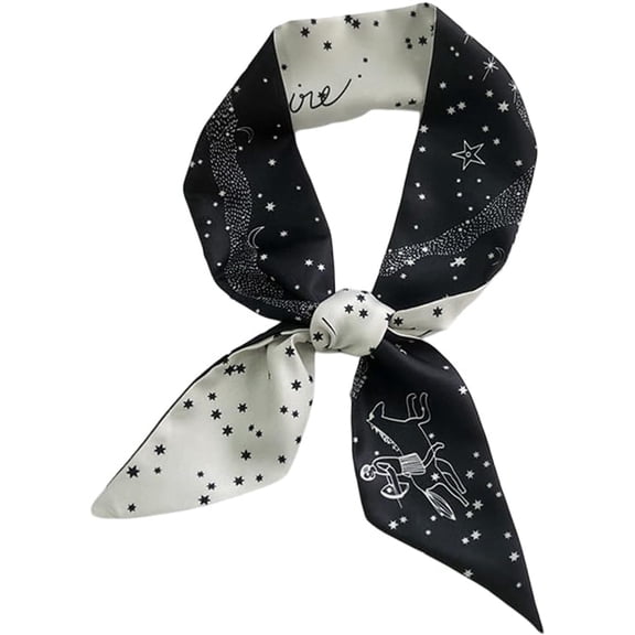 1pc Skinny Polyester Headbands Constellation Theme Ribbon Scarf Fashionable Neckerchief for Women Girls Sagittarius 1000x70mm