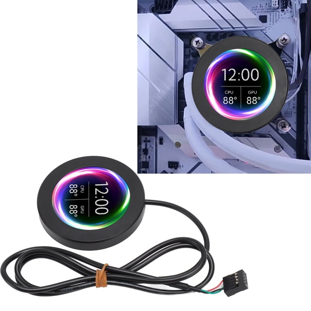 Monitor de temperatura de computadora aio de 2,1 Pulgadas, Pantalla en tiempo real, resolución de 480x480, monitoreo de datos múltiples para enfriador de cpu, para sistemas de