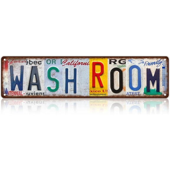 Vintage Outhouse Metal Tin Signs Street Signs Home Wall Decor 16 x 4 Inches For Bar Wall Decor Chicken Coop Coffee Bar Billiards Bathroom Wooden sign