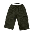 thumbnail image 5 of Ciovxyn Men's Casual Cargo Capri Pants with Multi-Pocket and Elastic Waist - Army Green L, 5 of 6