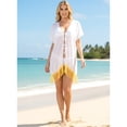 thumbnail image 4 of HAPPY BAY Women's Chiffon Summer Beach Open Front Holiday Kimono Beachwear Duster Cardigans for Women XL-XXL Ice Yellow_AB739, 4 of 5