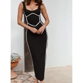 thumbnail image 6 of Cenuakty Women Long Bodycon Dress Patchwork Sleeveless Cami Dress Summer Backless Slit Party Dress, 6 of 9