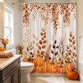 thumbnail image 6 of Fall Orange Pumpkins Shower Curtains for Bathroom, Thanksgiving Autumn Vintage Leaves Waterproof Fabric Shower Curtain, Decorative Bathroom Curtain for Bathtub, 72"x84", No Hooks Included, 6 of 9