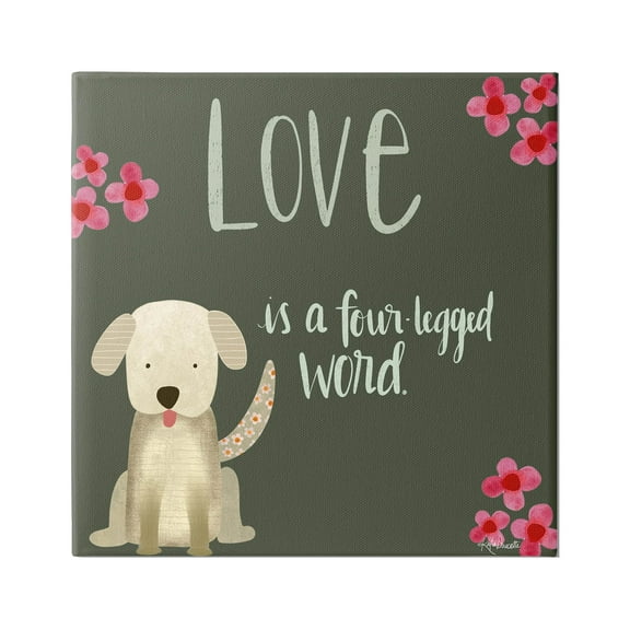 Stupell Industries Love Four-Legged Word Animal Lover Graphic Art Gallery Wrapped Canvas Print Wall Art, Design by Katie Doucette