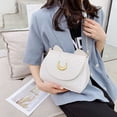 thumbnail image 3 of Bolsa Moda mujer contraste color gato forma hombro bolso PU mini bolso (blanco) JShteea Para Estrenar, 3 of 9